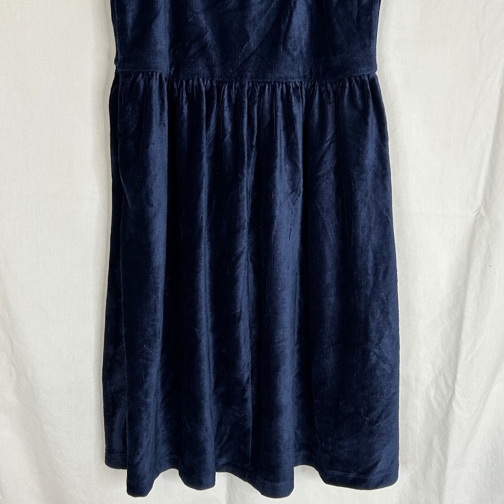 Good‎ Luck Gem Blue Velvet Dress Sleeveless V Neck Mini Womens size S - Picture 10 of 13